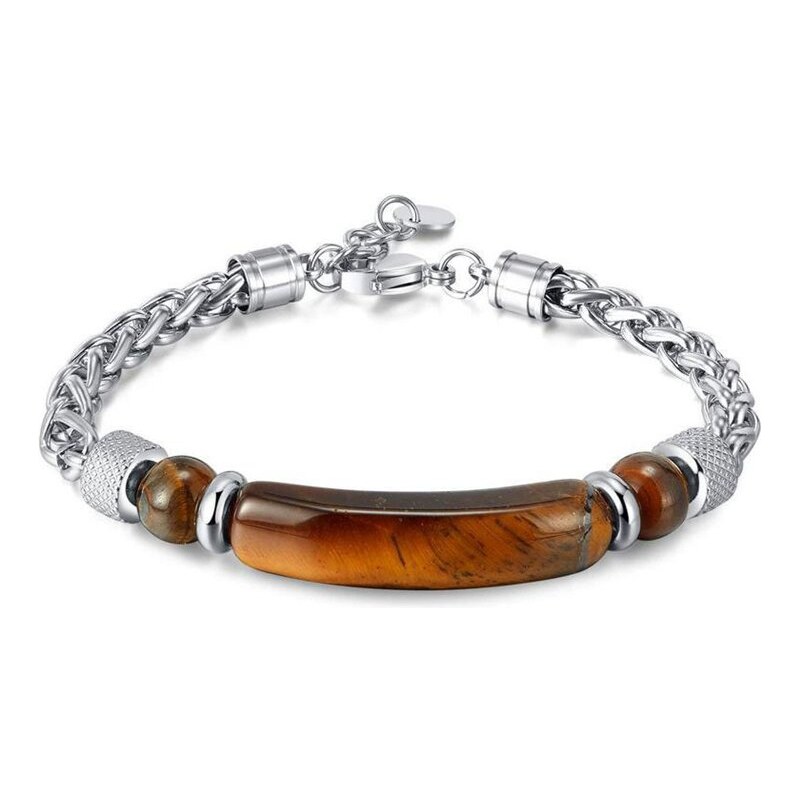 Impress Jewelry Oceľový náramok s kameňom Tigrie oko Tiger Eye Bar 66839766