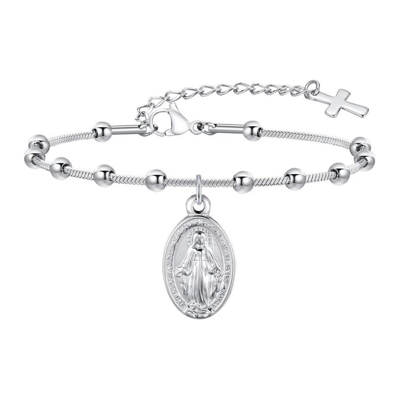 Titan Jewerly Oceľový náramok s obojstranným príveskom Panny Márie 66839771