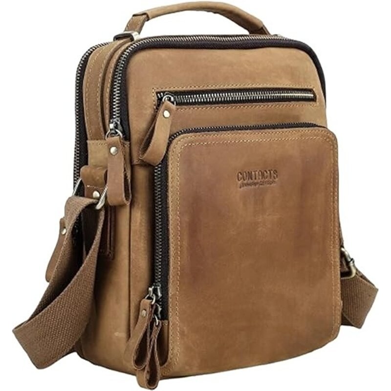 Contacts kožená taška cez rameno Gerard Camel 66839796