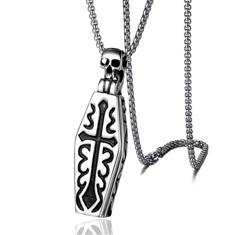Impress Jewelry Otvárací oceľový prívesok Rakva s kostrou 66839813