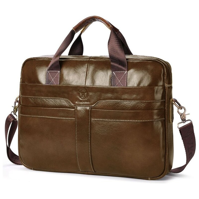 Bullcaptain pánska kožená taška Rondro Gaštanová 66839816