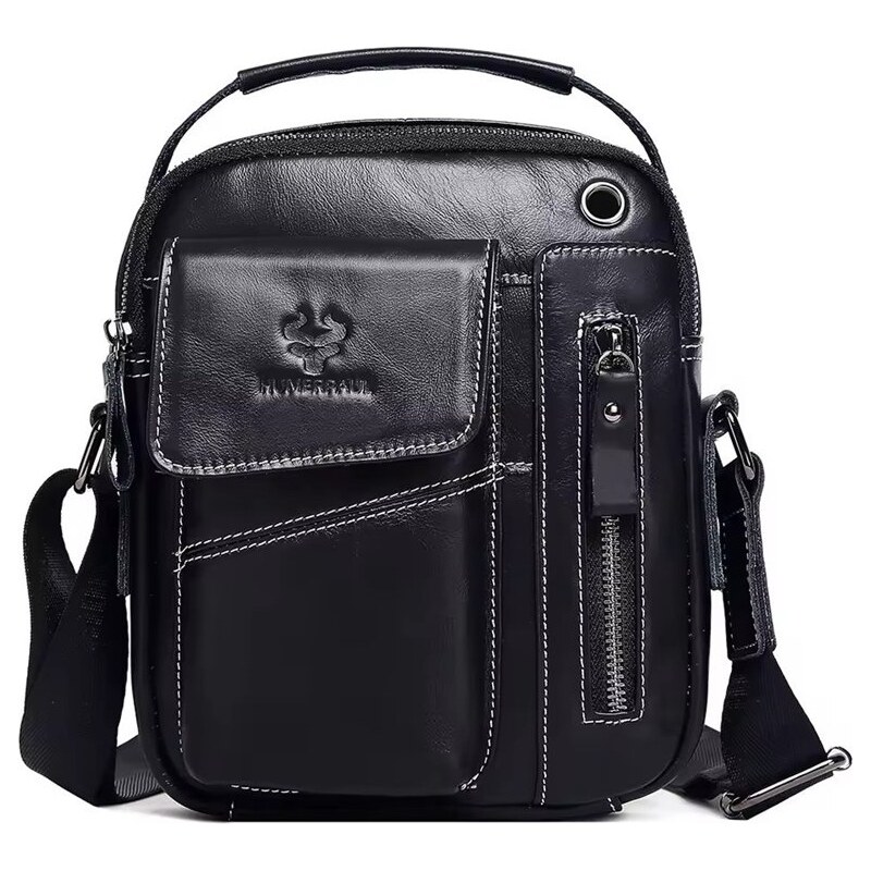 Humerpaul pánska kožená taška Shelton Čierna 3L 66839817