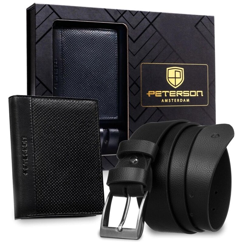 Peterson darčeková kožená sada - opasok + peňaženka Deon 66839819