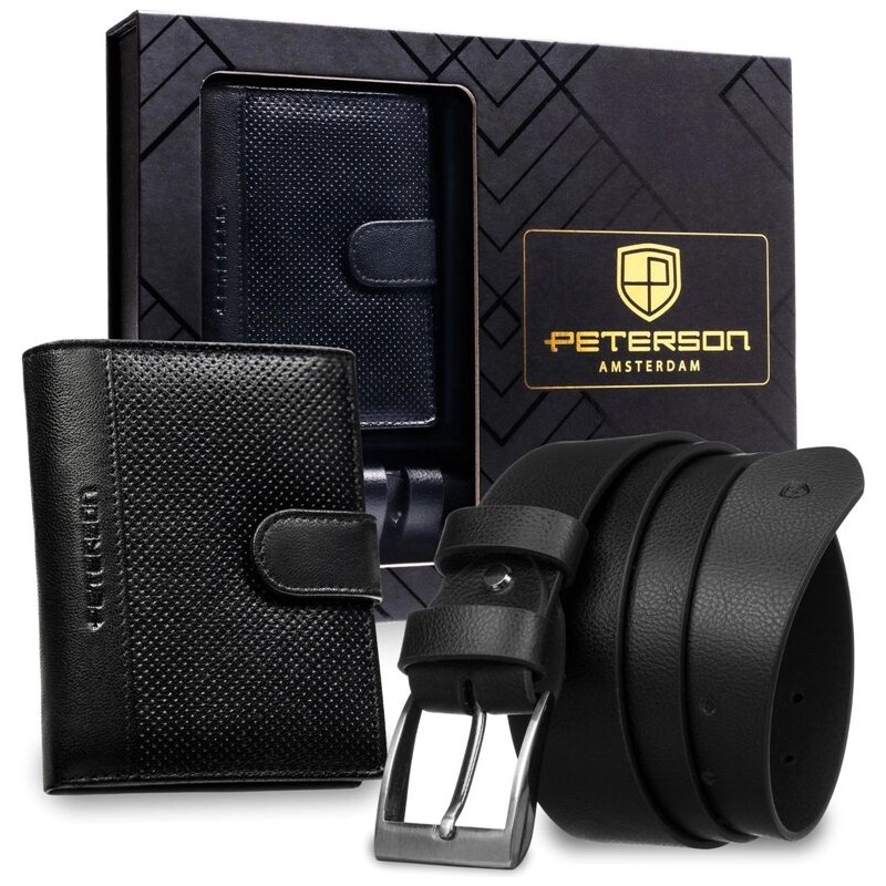 Peterson darčeková kožená sada - opasok + peňaženka Leon 66839818