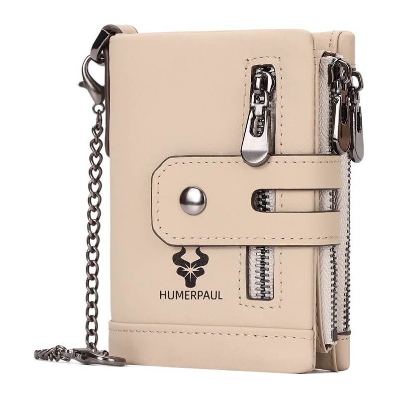 Humerpaul kožená peňaženka s retiazkou Vigand Béžová 66839821