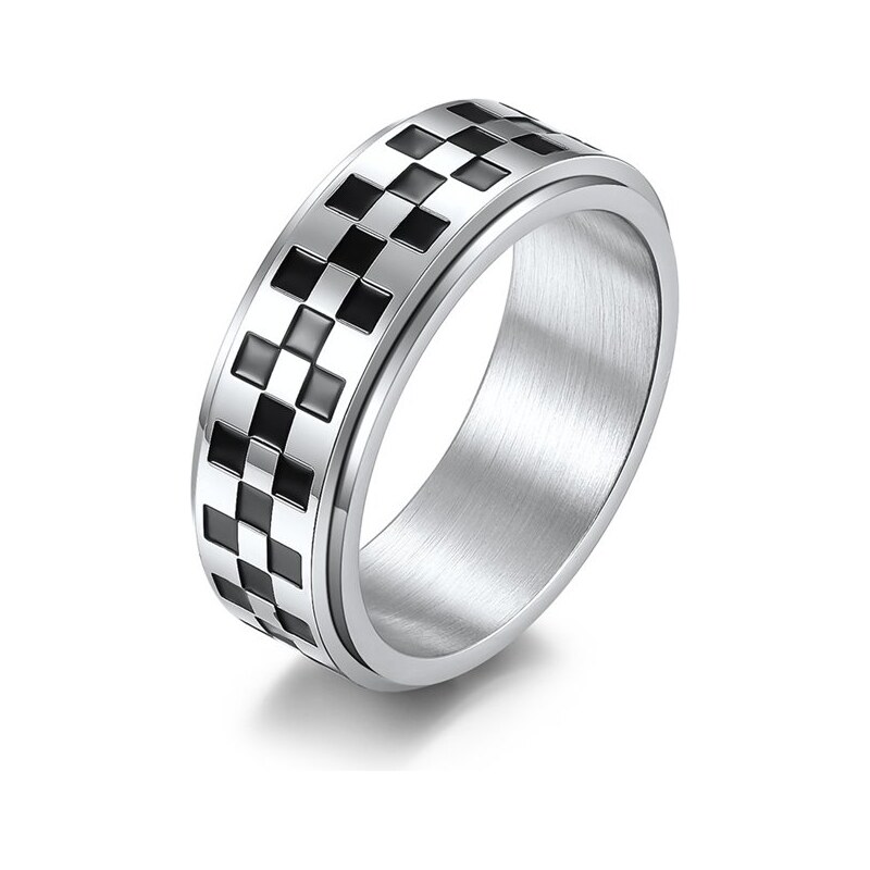 Impress Jewelry Otočný prsteň z chirurgickej ocele Street checker 66839823