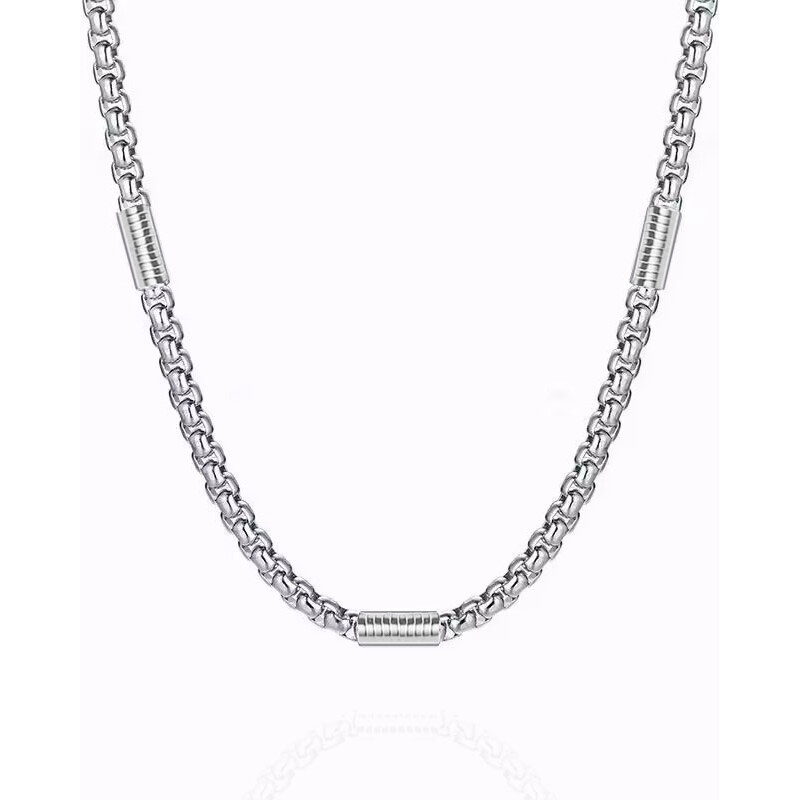 Impress Jewelry Náhrdelník z chirurgickej ocele Grid Barrel Strieborný 66839839