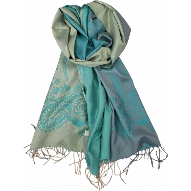 Katrins Fashion Kašmírový tyrkysový dámsky šál 66840418