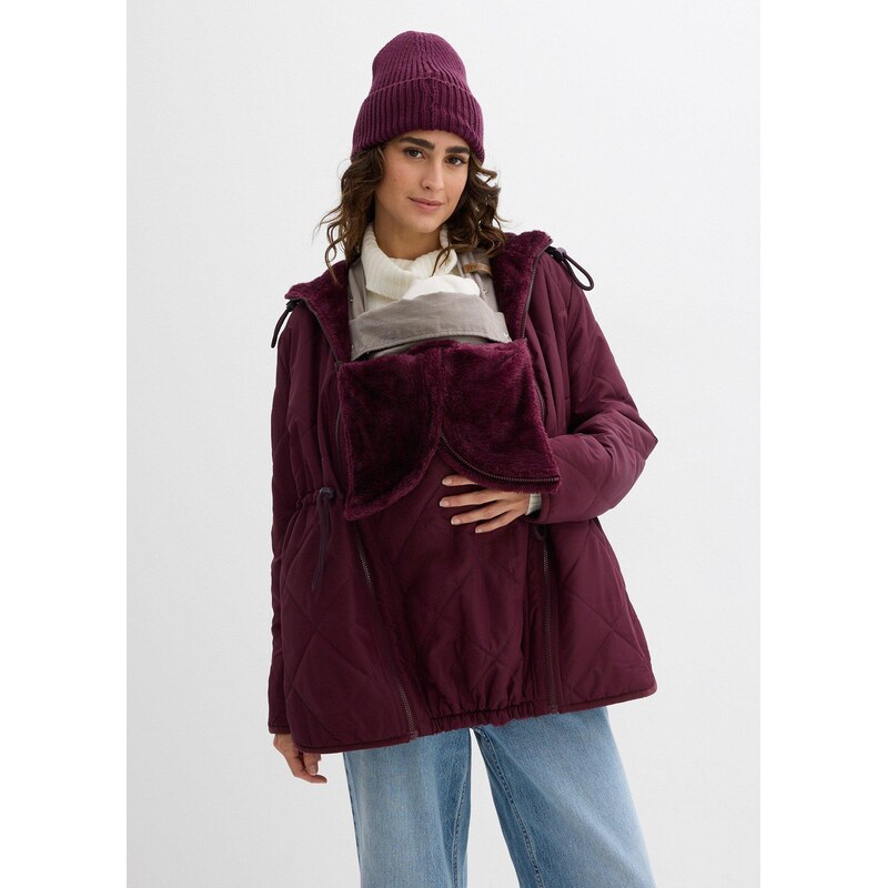 bonprix Obojstranná materská bunda 6v1 na nosenie detí., farba hnedá 66841490