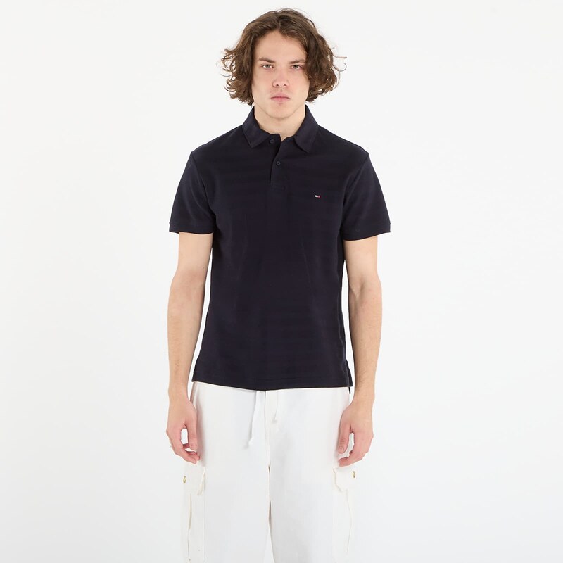 Tričko Tommy Hilfiger Ss Herringbone Reg Polo Desert Sky M 67181312