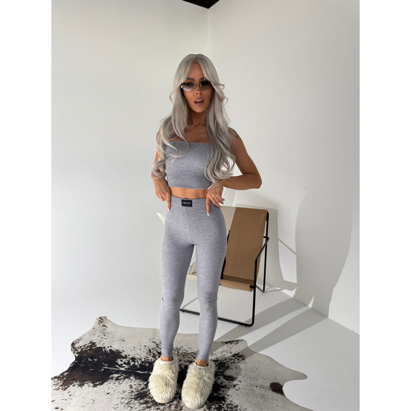 LaManuel Dámsky rebrovaný sivý komplet SEPARATE 66840760