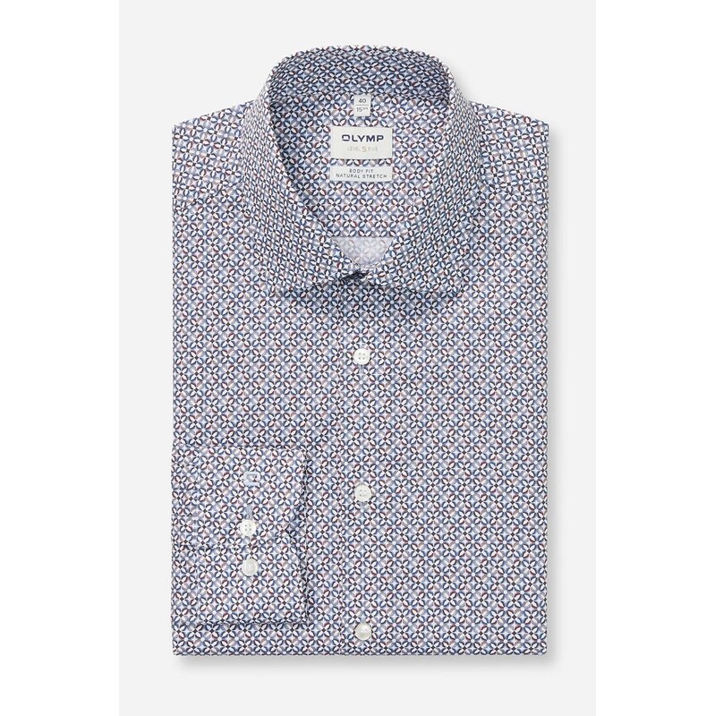 Pánska bavlnená vzorovaná košeľa OLYMP body fit 66841046