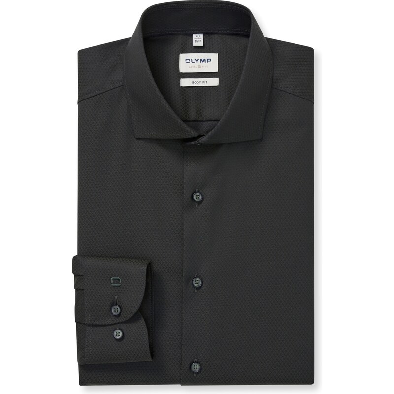 Pánska sivozelená košeľa so štruktúrou OLYMP body fit 66841049