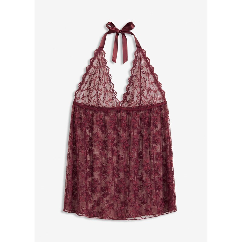 bonprix Šaty neckholder, z čipky, farba červená 66841316