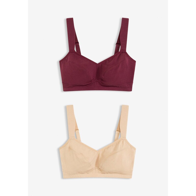 bonprix Podprsenka bez kostíc (2 ks) bio bavlna, farba béžová 66841346