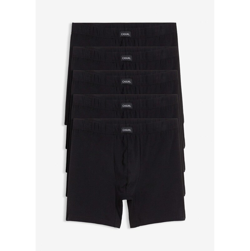 bonprix Midi boxerky (5 ks) s bavlnou, farba čierna 66841349