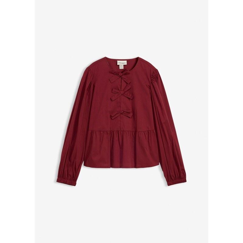 bonprix Blúzka s mašľovými detailmi, farba červená 66841369