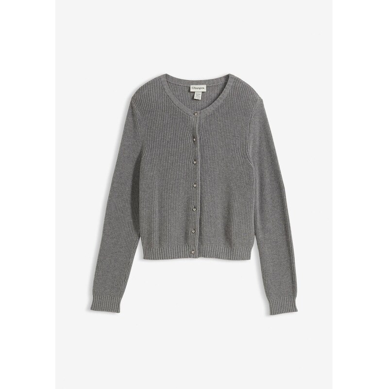 bonprix Pletený sveter s ozdobnými gombičkami z vlneného mixu, farba 66841374