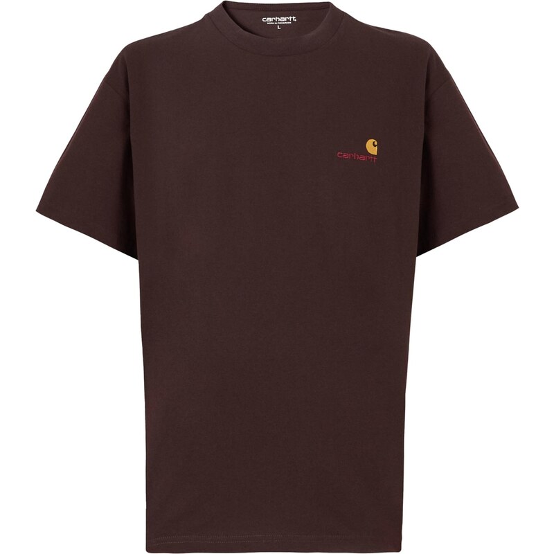 Carhartt WIP Tričko American Script tmavohnedá 66846797