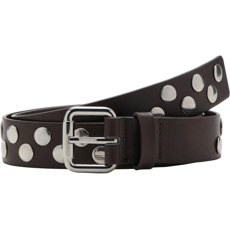 MANGO Opasky NUNO tmavohnedá / strieborná 66846831