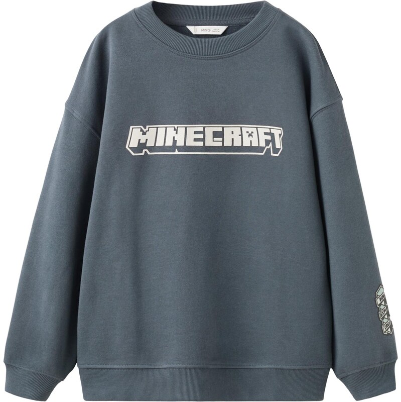 MANGO KIDS Mikina Minewolf antracitová / mätová / čierna / biela 66846857