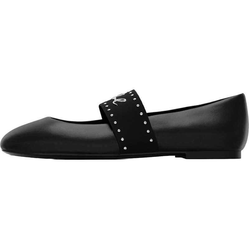Karl Lagerfeld Baleríny čierna / strieborná 66846948