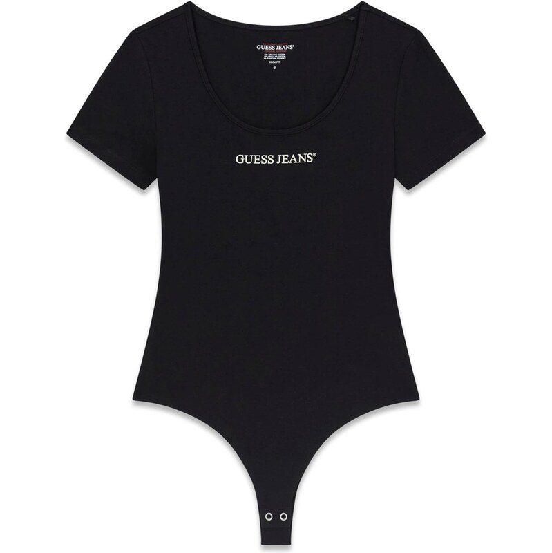 GUESS JEANS Košeľové body čierna / biela 66847009