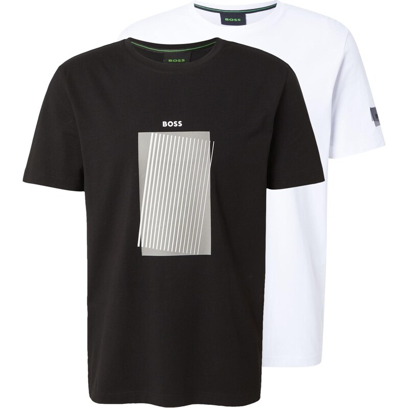 BOSS Tričko sivá / čierna / biela 66847075