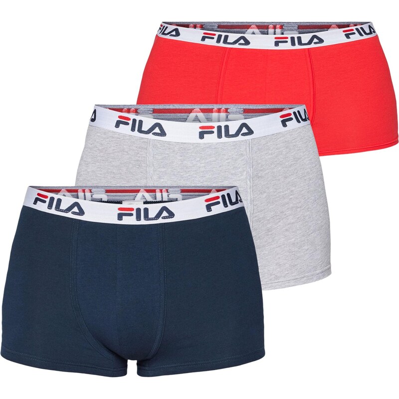 FILA Boxerky námornícka modrá / sivá / krvavo červená / biela 66847085