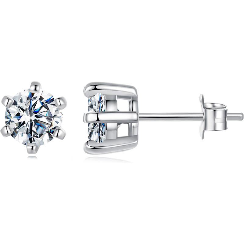 Olivie Strieborné náušnice 6,5mm MOISSANITE 9983 66880658