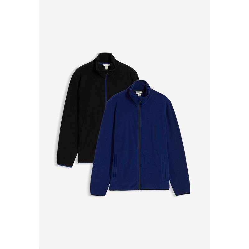 bonprix Flísová bunda (2 ks), farba modrá 66926156