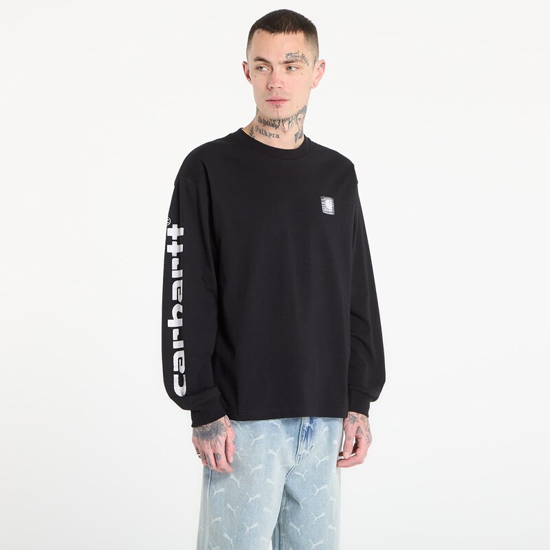 Tričko Carhartt WIP L/S Archive Script T-Shirt UNISEX Black XXL 66854969