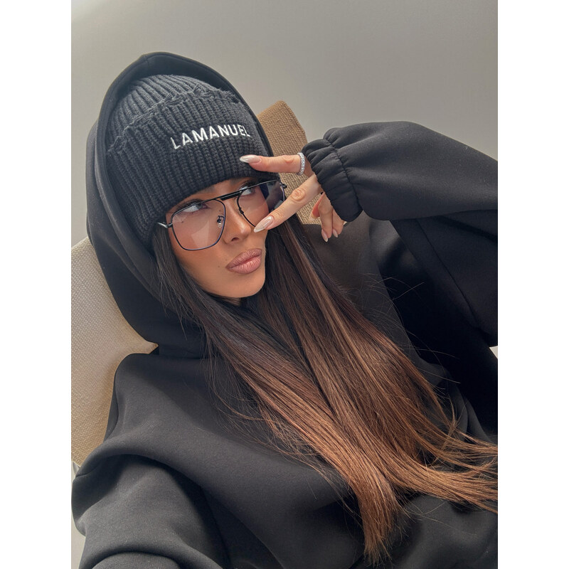 LaManuel Zimná čierna čiapka ALPINE 66855006