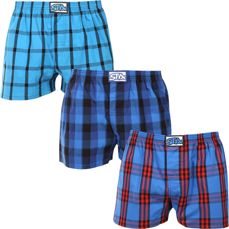 3PACK pánske trenky Styx klasická guma nadrozmer viacfarebné (3E010103 66855161