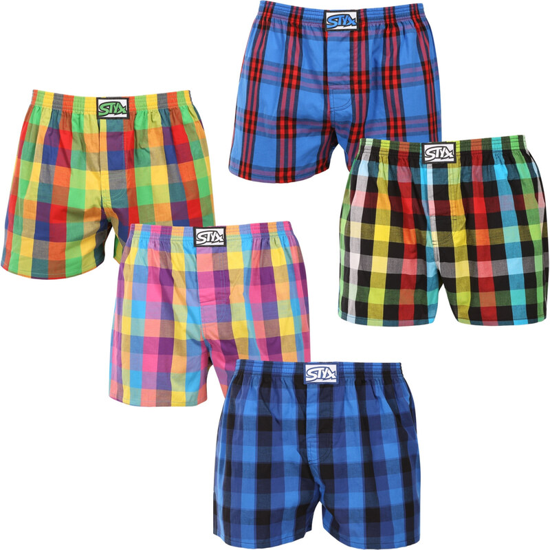 5PACK pánske trenky Styx klasická guma nadrozmer viacfarebné 66855152