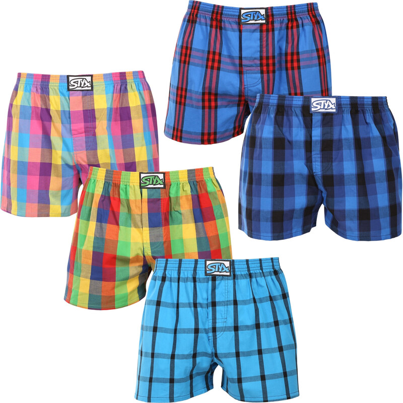 5PACK pánske trenky Styx klasická guma nadrozmer viacfarebné 66855157