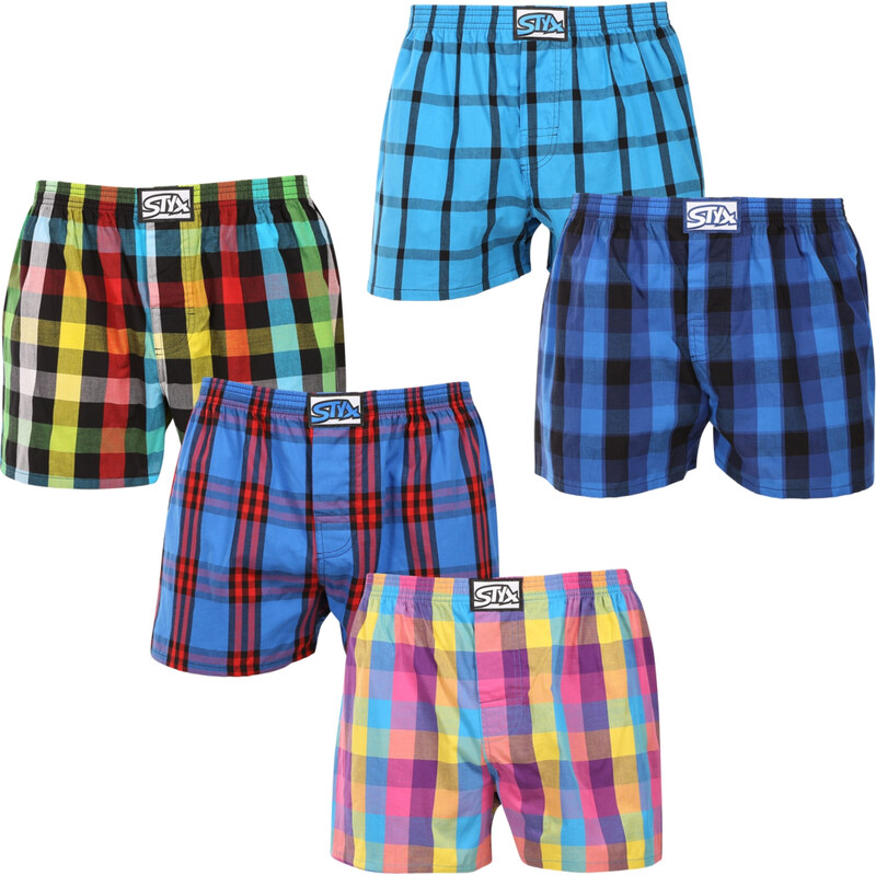 5PACK pánske trenky Styx klasická guma nadrozmer viacfarebné 66855156