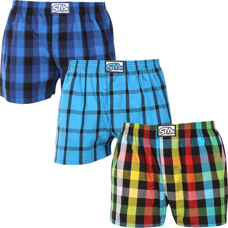 3PACK pánske trenky Styx klasická guma nadrozmer viacfarebné (3E010106 66855159