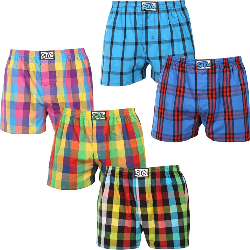 5PACK pánske trenky Styx klasická guma nadrozmer viacfarebné 66855154