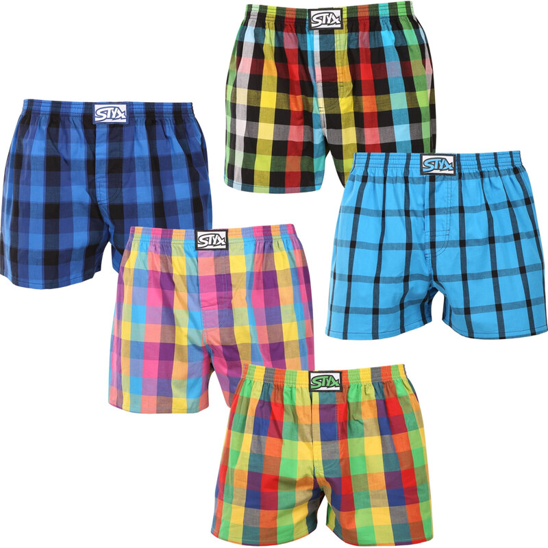5PACK pánske trenky Styx klasická guma nadrozmer viacfarebné 66855153