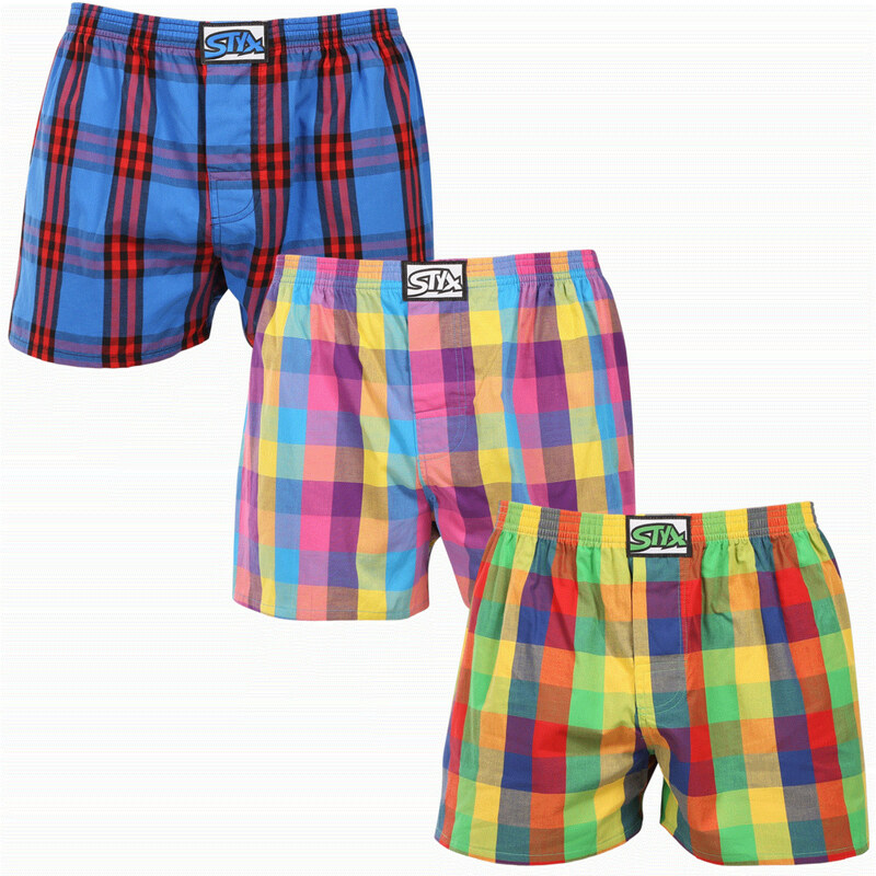 3PACK pánske trenky Styx klasická guma nadrozmer viacfarebné (3E010205 66855158