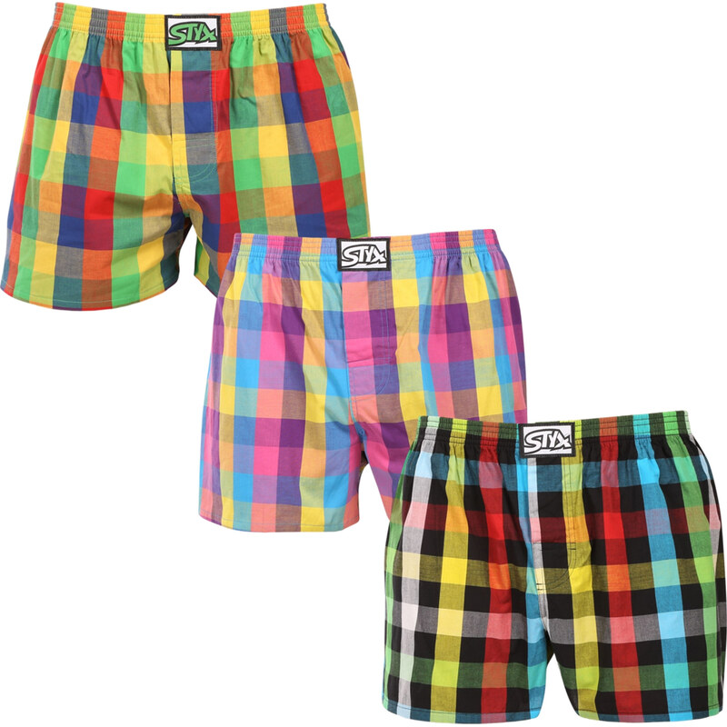 3PACK pánske trenky Styx klasická guma nadrozmer viacfarebné (3E010406 66855160