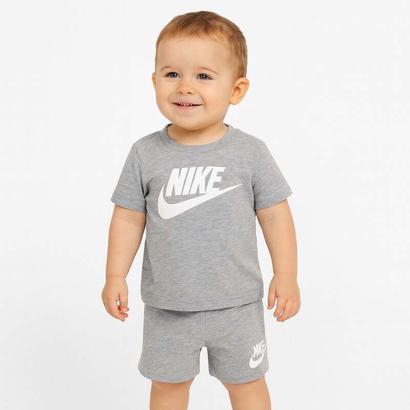 Nike kids club tee and short set GREY 64556020
