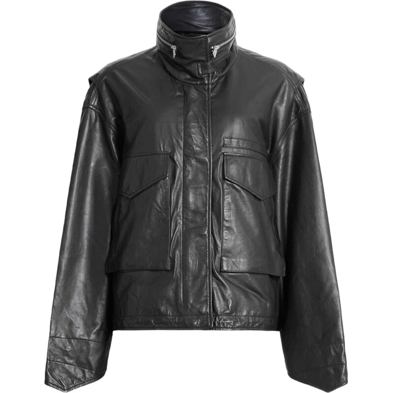 AllSaints Prechodná bunda CLAY čierna 66858399