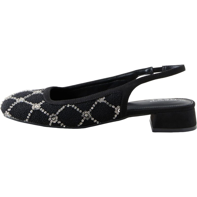 Next Lodičky s otvorenou pätou čierna / strieborná 66858453