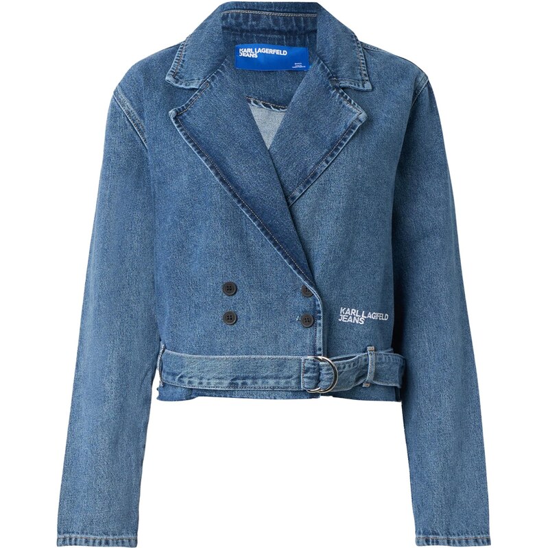 KARL LAGERFELD JEANS Prechodná bunda modrá denim / biela 66858485