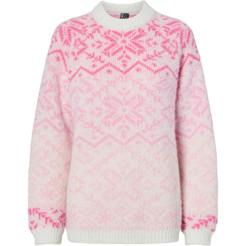 PIECES Sveter PCJO ružová / svetloružová / biela 66858550