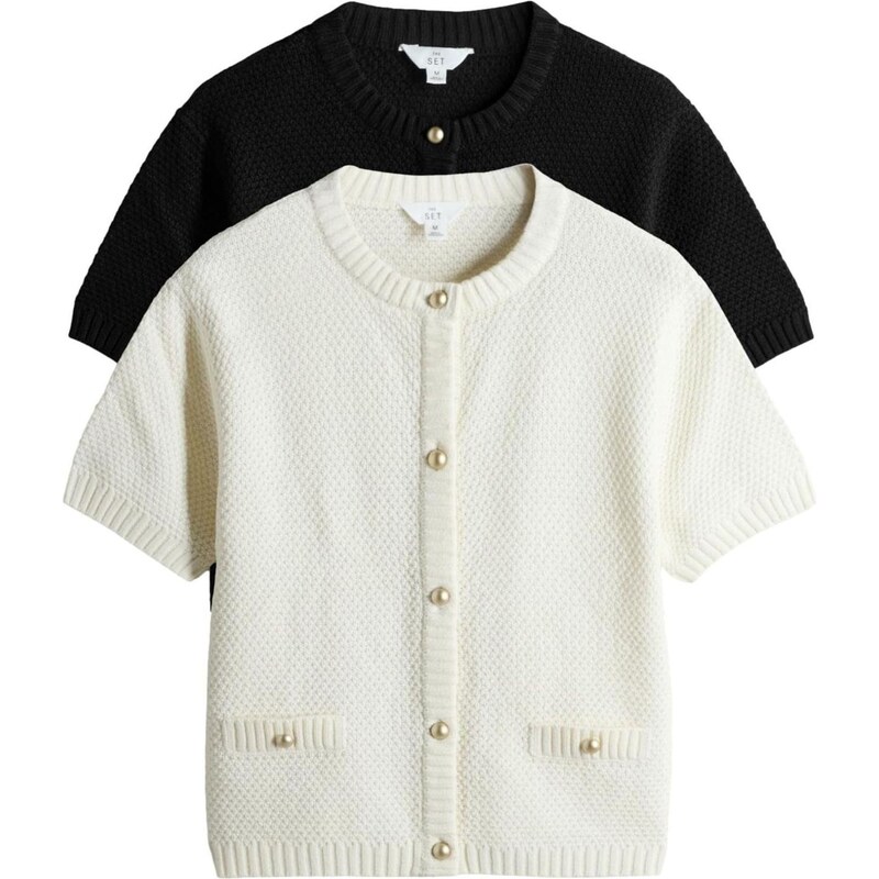 The Set Kardigán čierna / biela 66858802