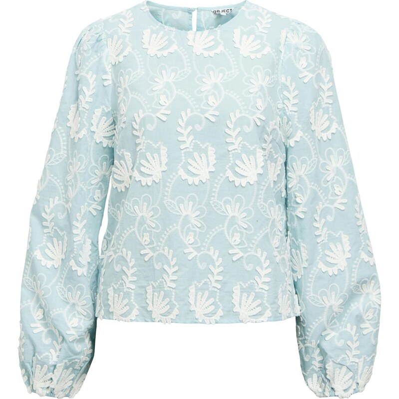 OBJECT Blúzka OBJMya pastelovo modrá / biela 66858860