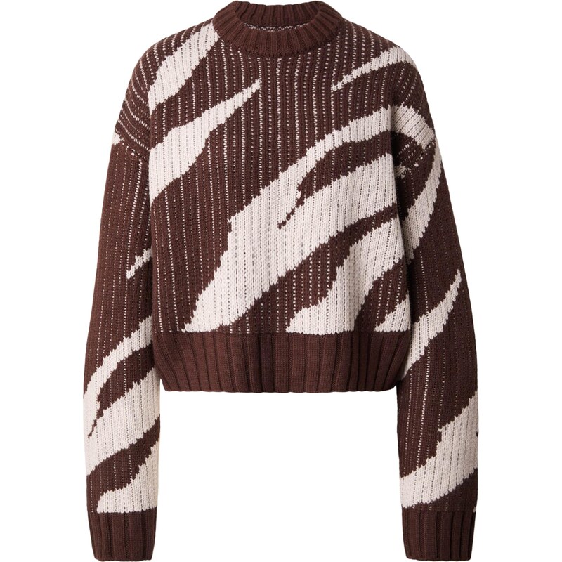 TOPSHOP Sveter TSELINOR čokoládová / prírodná biela 66859038